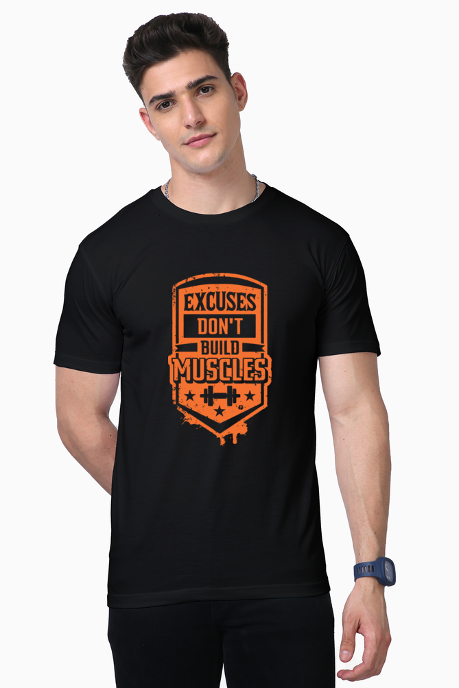 EXCUSES DONT BUILD MUSCLES- Unisex Supima T-Shirts