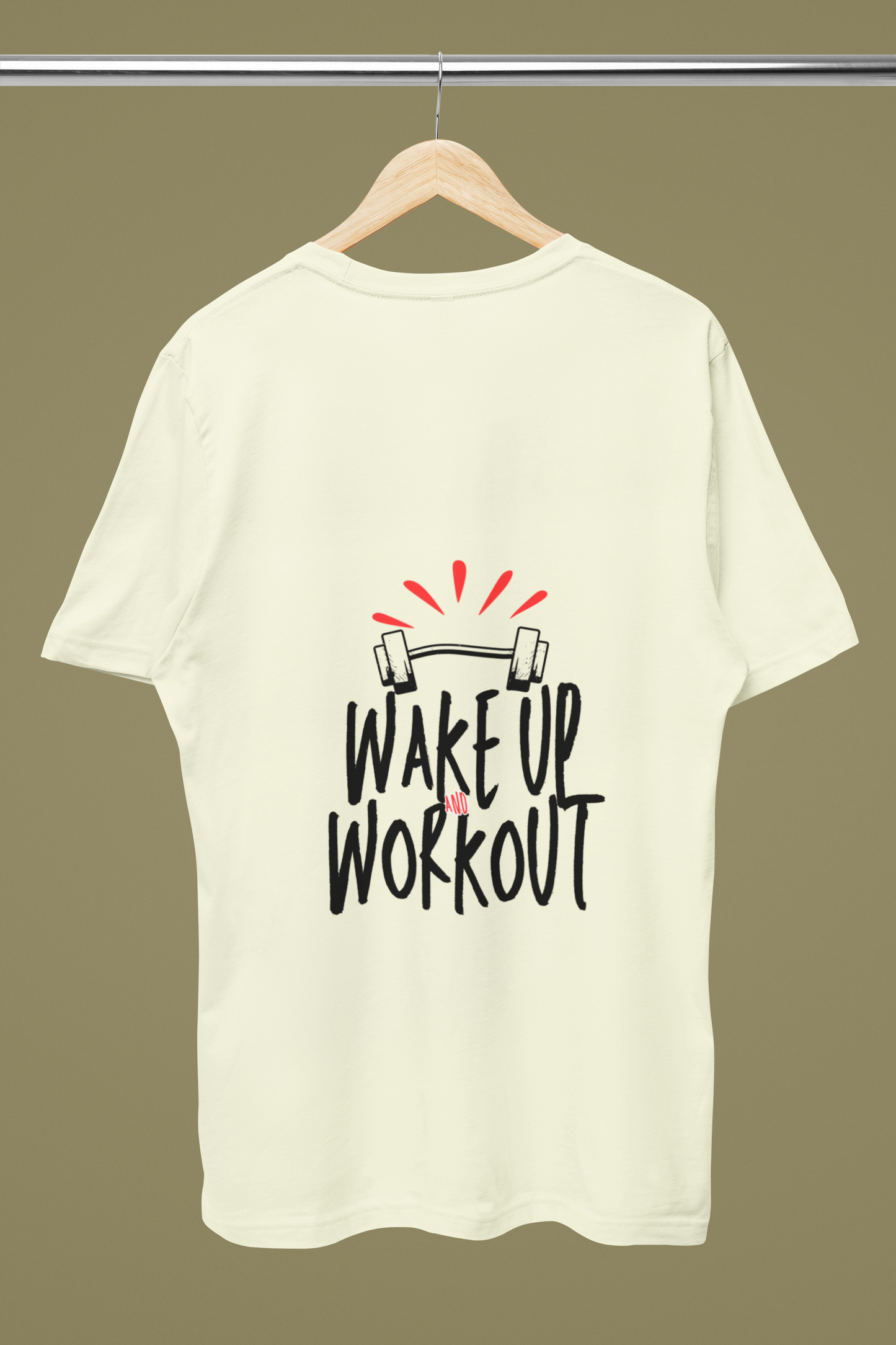 WAKEUP AND WORKOUT - Male Male Round Neck Half Sleeve Classic
