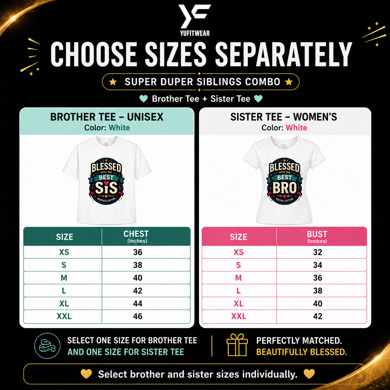 Blessed Sibling Combo – Best Bro & Best Sis Rakhi T-Shirt Set