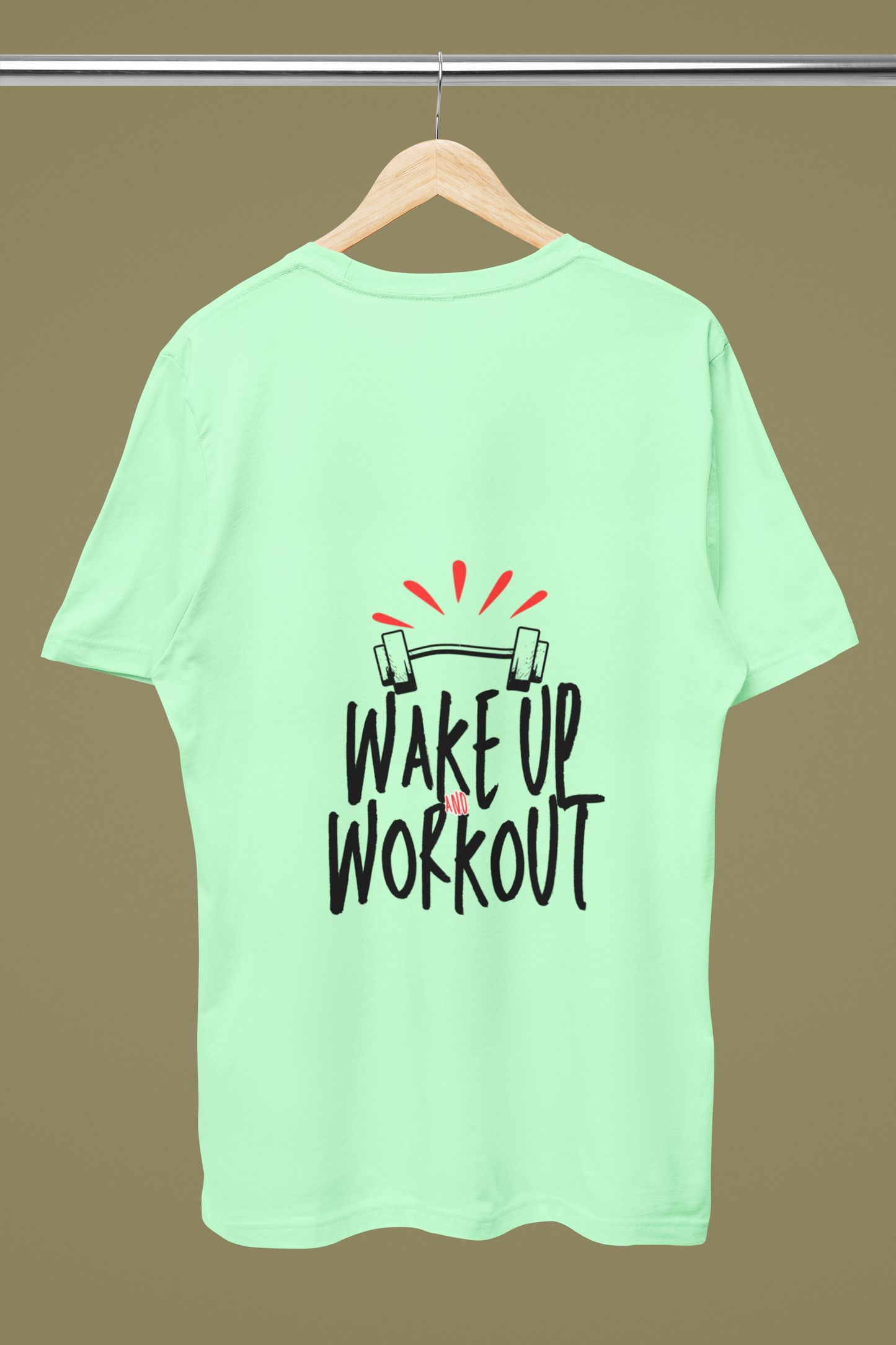 WAKEUP AND WORKOUT - Male Male Round Neck Half Sleeve Classic