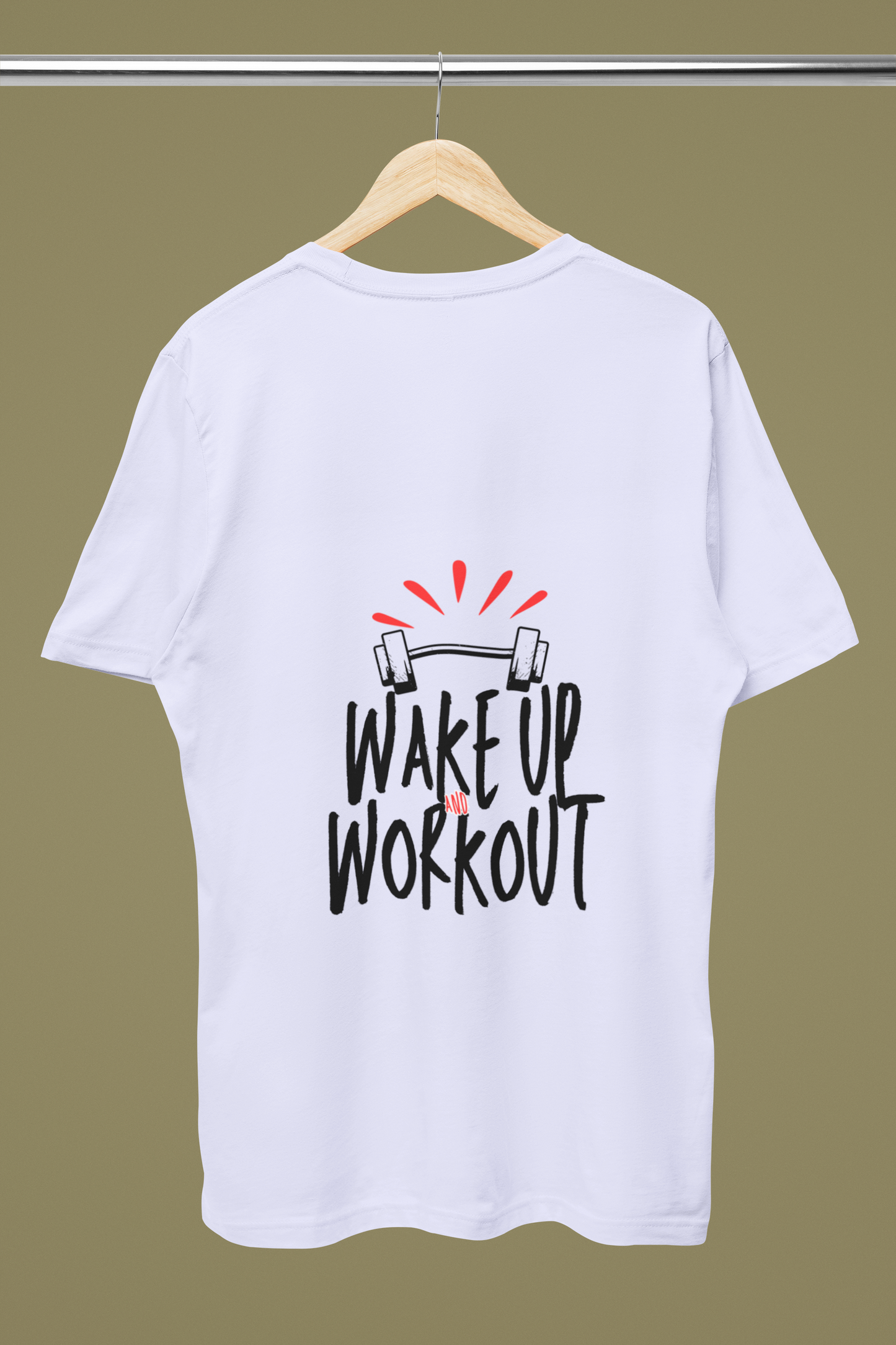 WAKEUP AND WORKOUT - Male Male Round Neck Half Sleeve Classic