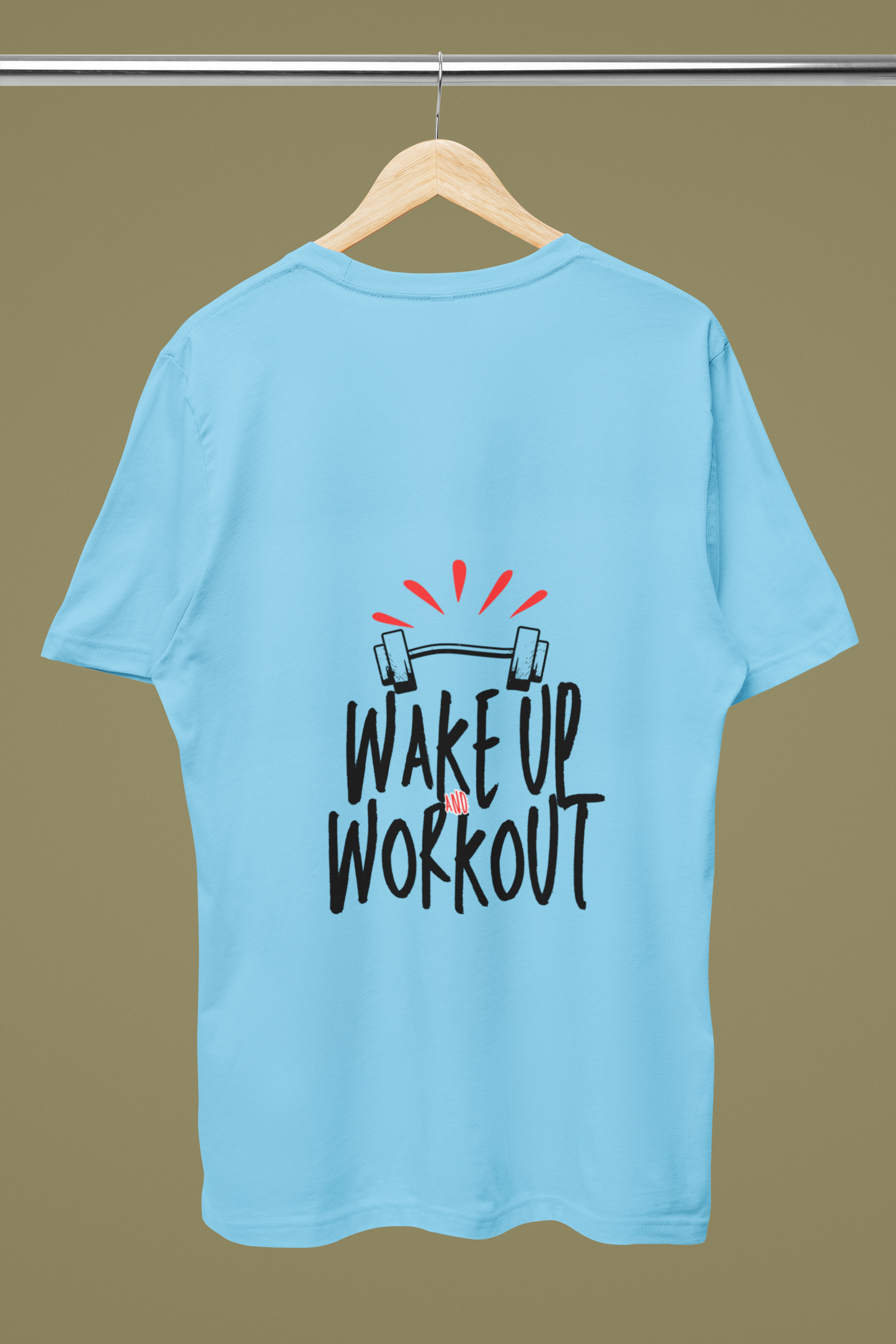 WAKEUP AND WORKOUT - Male Male Round Neck Half Sleeve Classic
