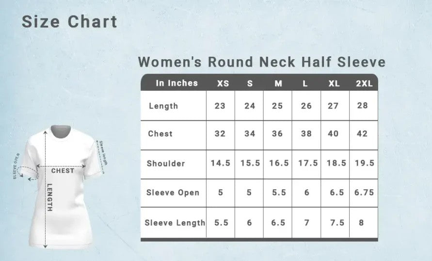 GIRL POWER -Female Round Neck Half Sleeve Classic