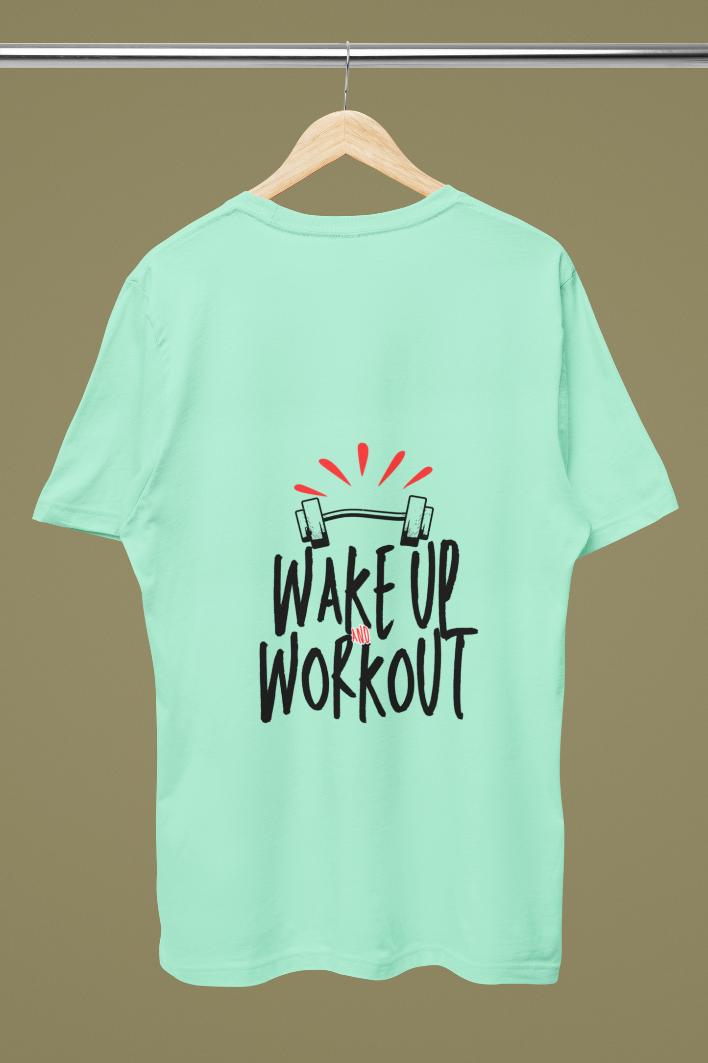 WAKEUP AND WORKOUT - Male Male Round Neck Half Sleeve Classic