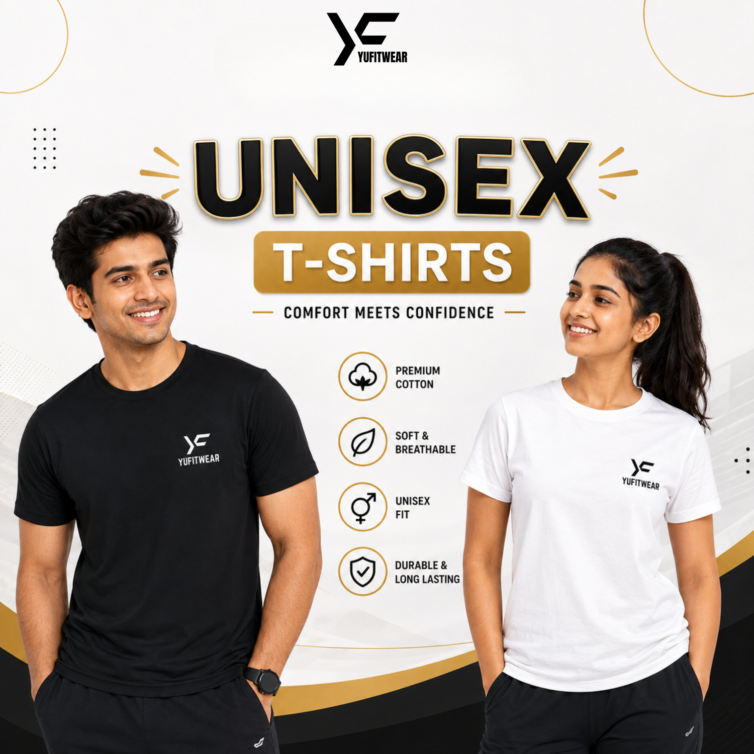 YuFitwear Unisex T-Shirts for Men and Women India