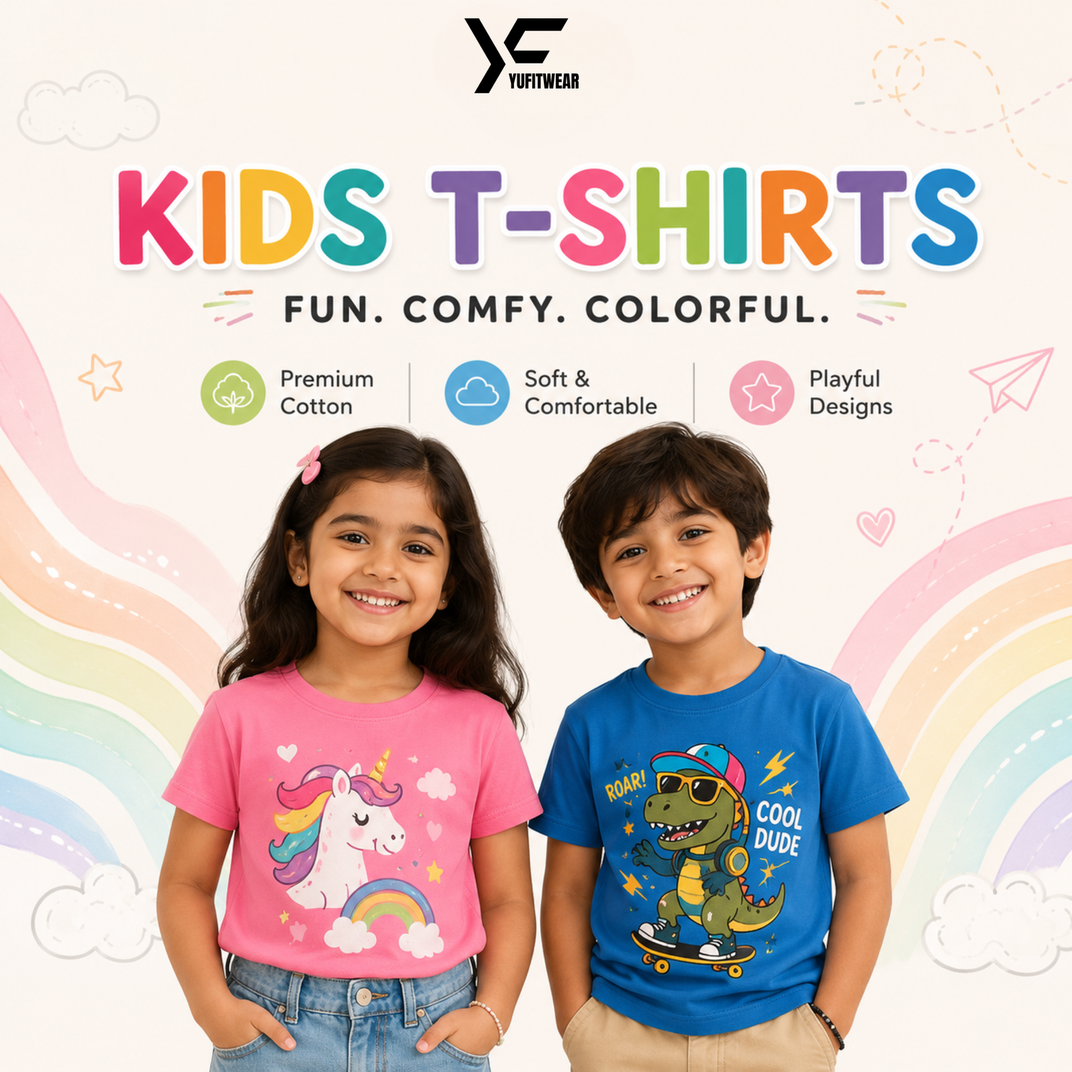 YuFitwear T-Shirts for Kids,India