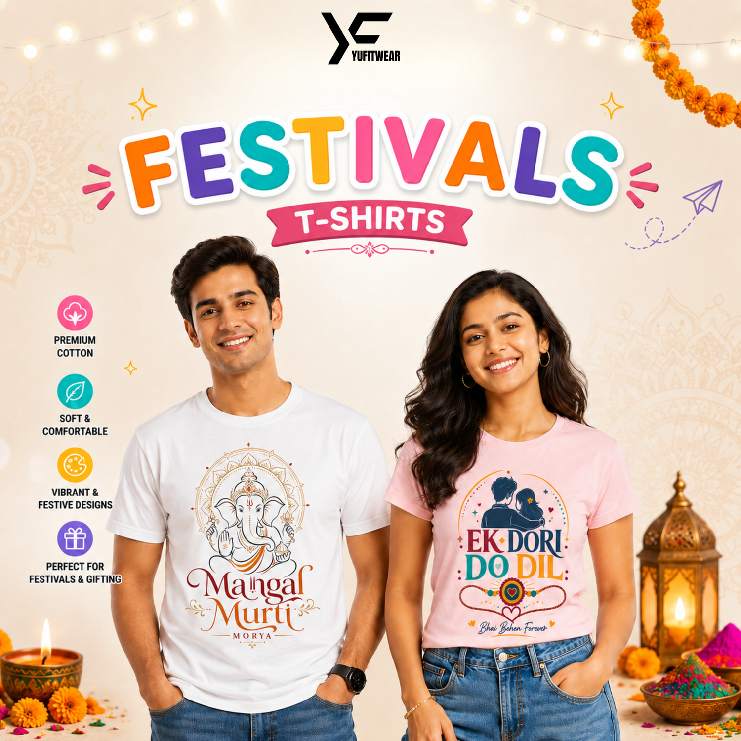 YuFitwear Unisex T-Shirts for Men and Women India