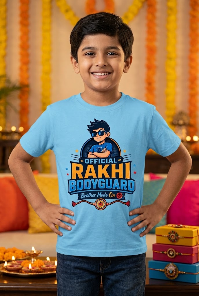 Official Rakhi Bodyguard – Boy’s Crew Neck T-Shirt