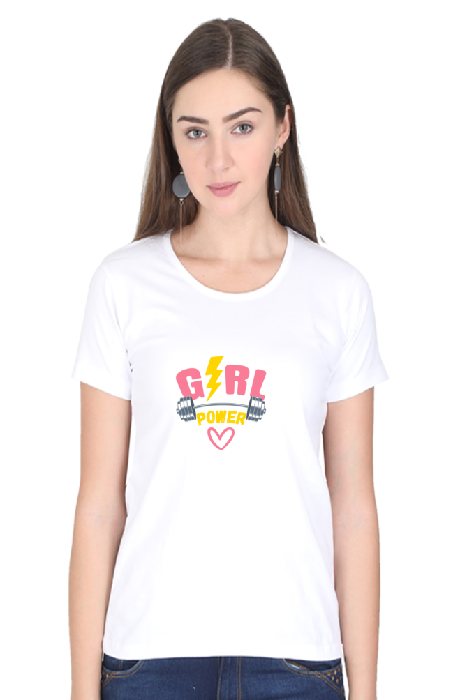 GIRL POWER -Female Round Neck Half Sleeve Classic