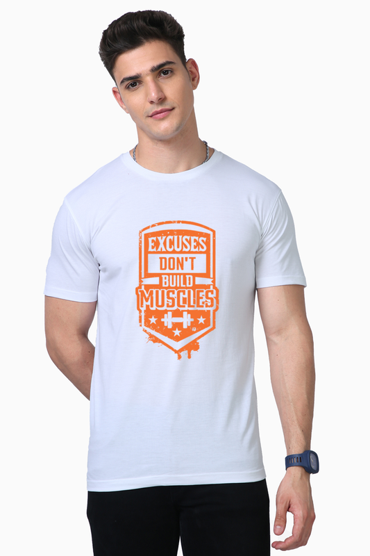 EXCUSES DONT BUILD MUSCLES- Unisex Supima T-Shirts