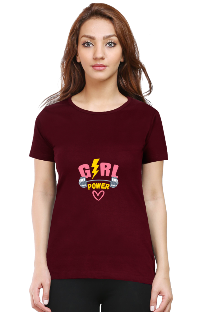 GIRL POWER -Female Round Neck Half Sleeve Classic