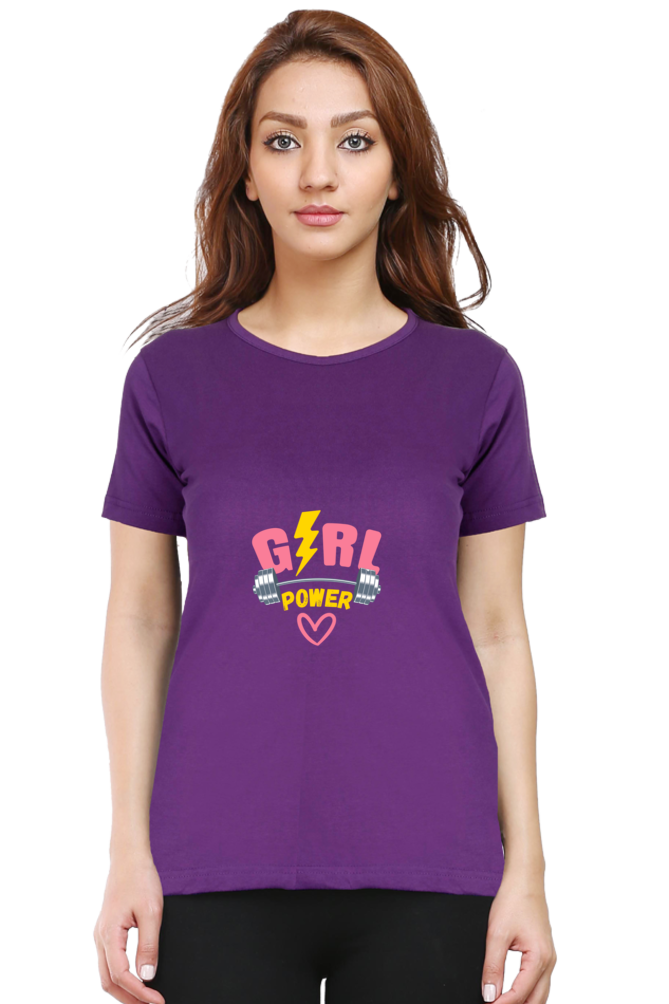 GIRL POWER -Female Round Neck Half Sleeve Classic