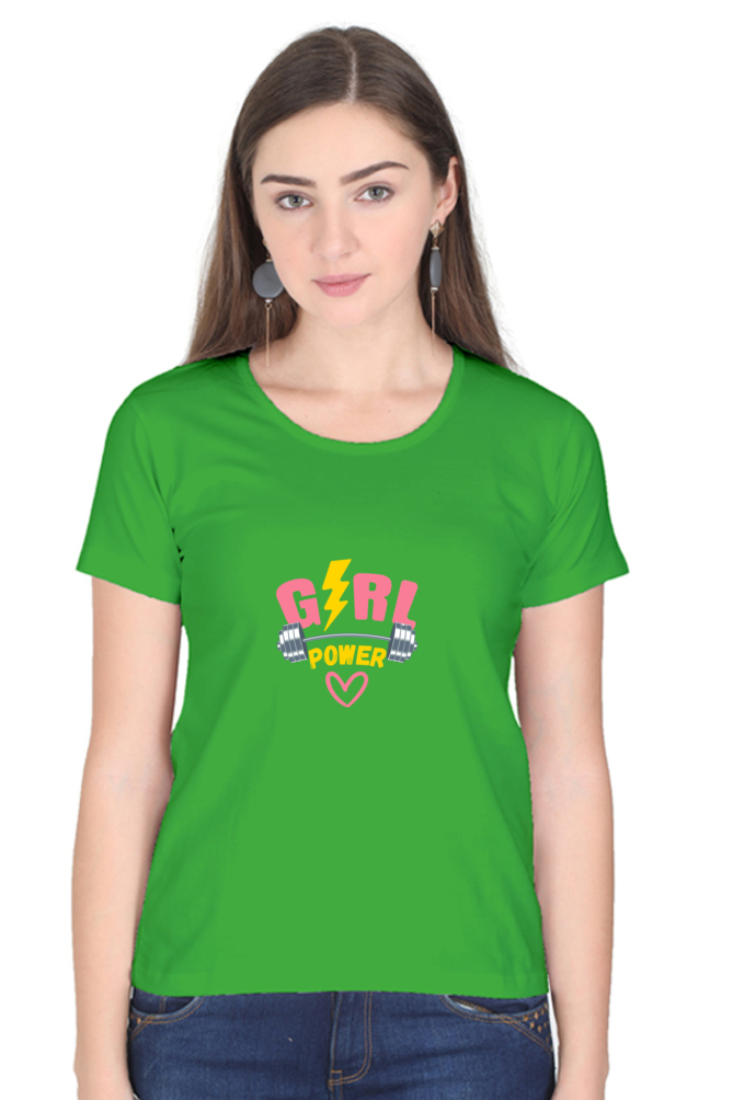 GIRL POWER -Female Round Neck Half Sleeve Classic