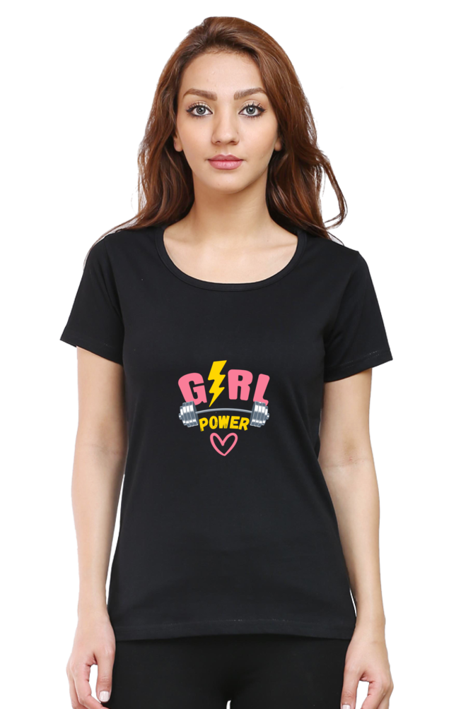 GIRL POWER -Female Round Neck Half Sleeve Classic