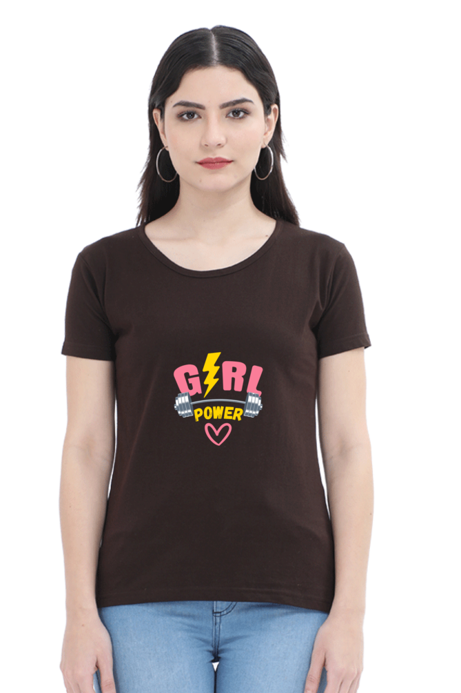 GIRL POWER -Female Round Neck Half Sleeve Classic