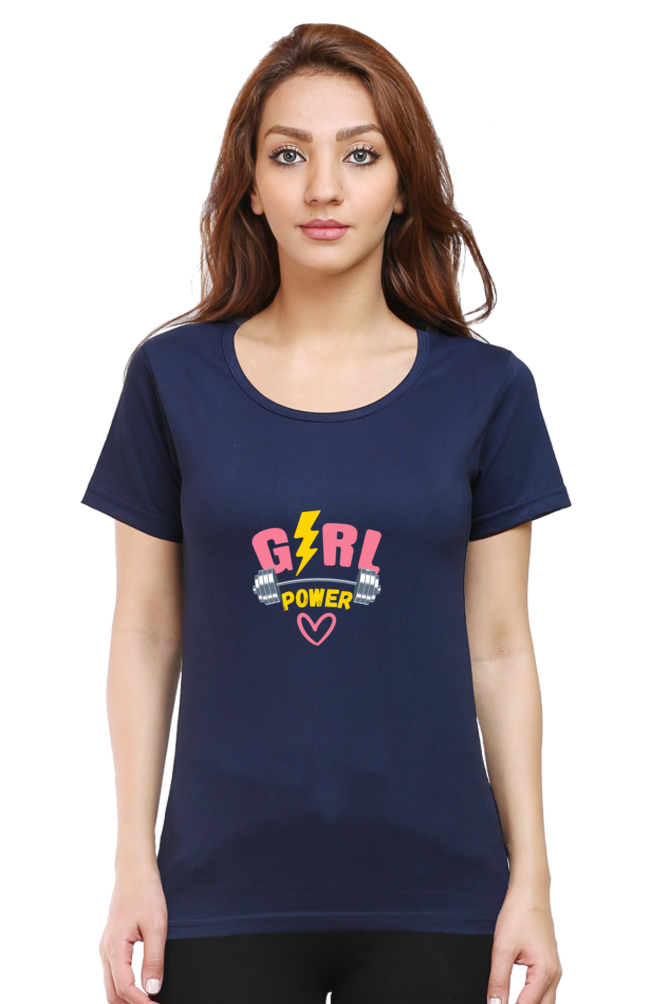 GIRL POWER -Female Round Neck Half Sleeve Classic