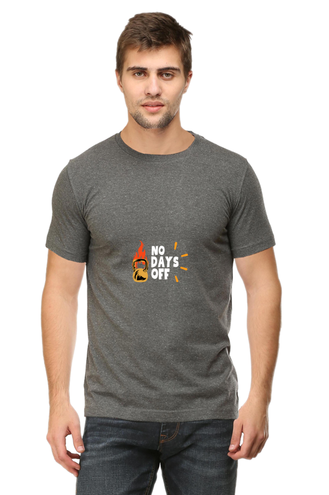 "NO DAYS OFF"-Male Male Round Neck Half Sleeve Classic