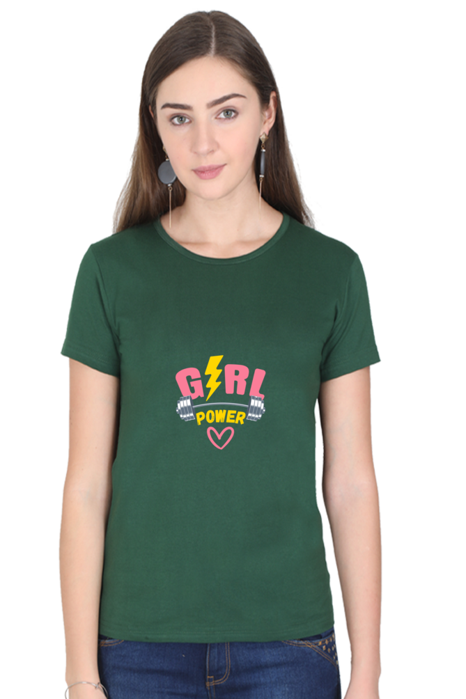 GIRL POWER -Female Round Neck Half Sleeve Classic