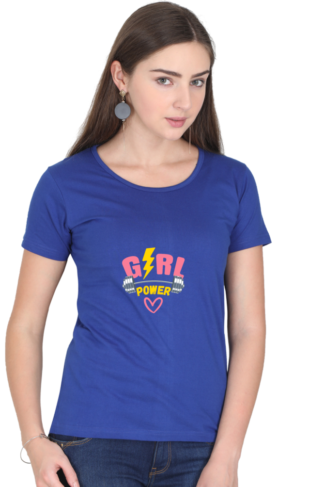 GIRL POWER -Female Round Neck Half Sleeve Classic