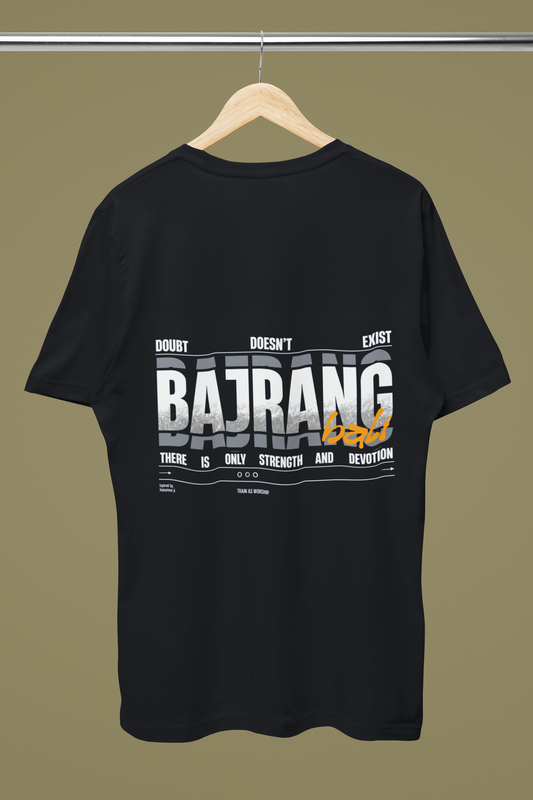 Unisex Classic Crew Black T-Shirt- "BAJRANG"