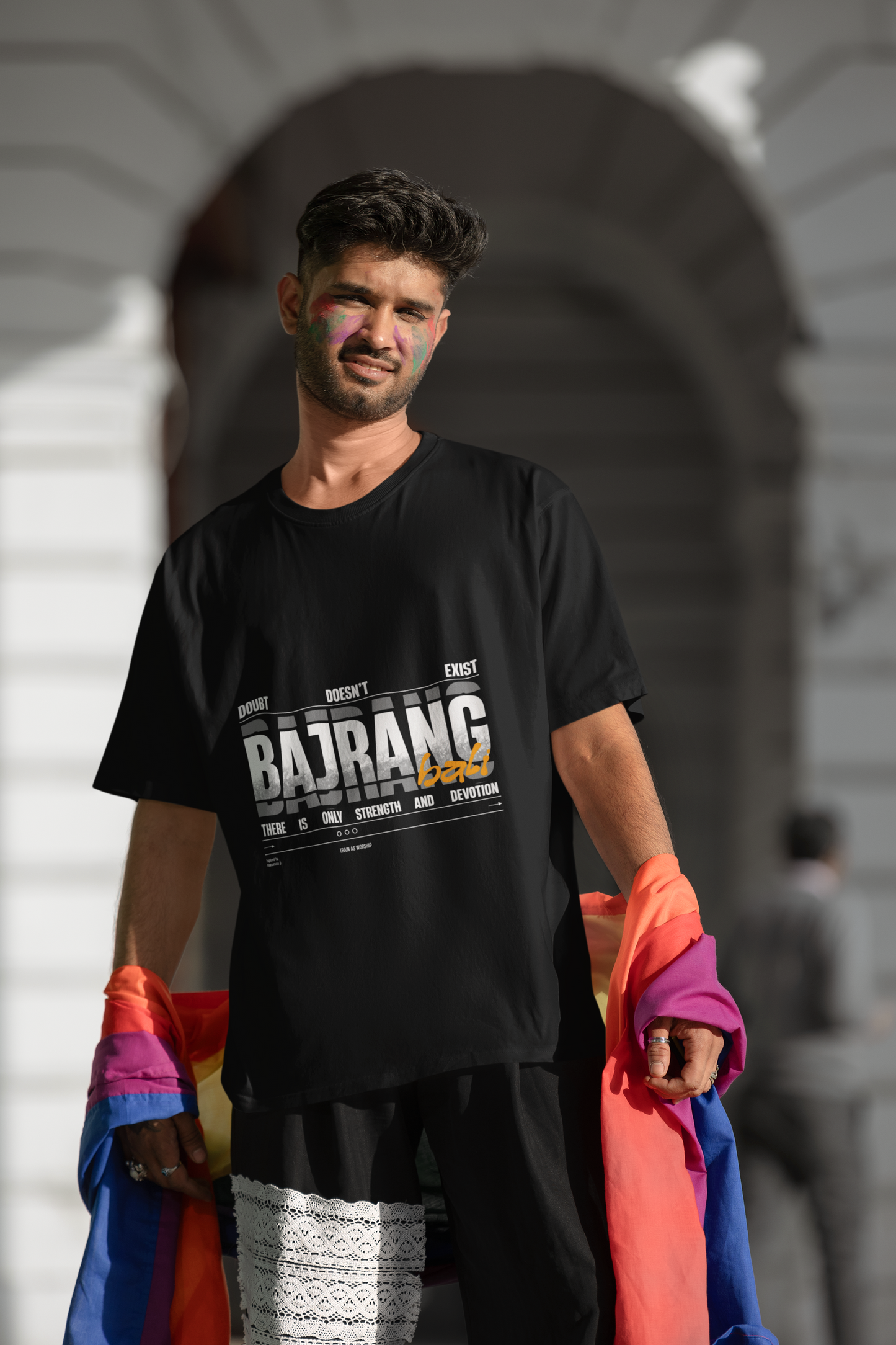 Unisex Classic Crew Black T-Shirt- "BAJRANG"