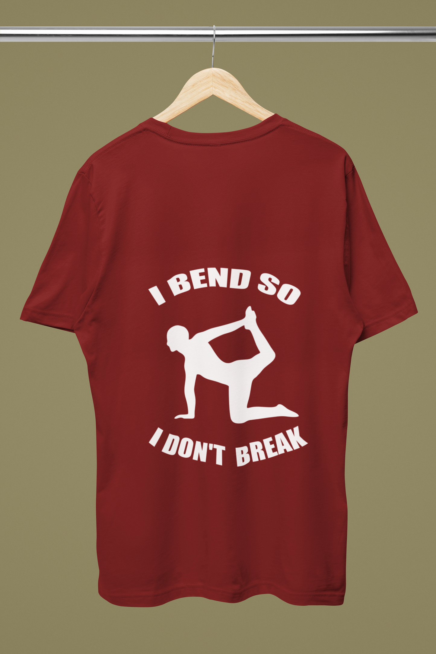 "I BEND SO I DON'T BREAK"-Male Round Neck Half Sleeve Classic T-shirt for Yoga Lovers