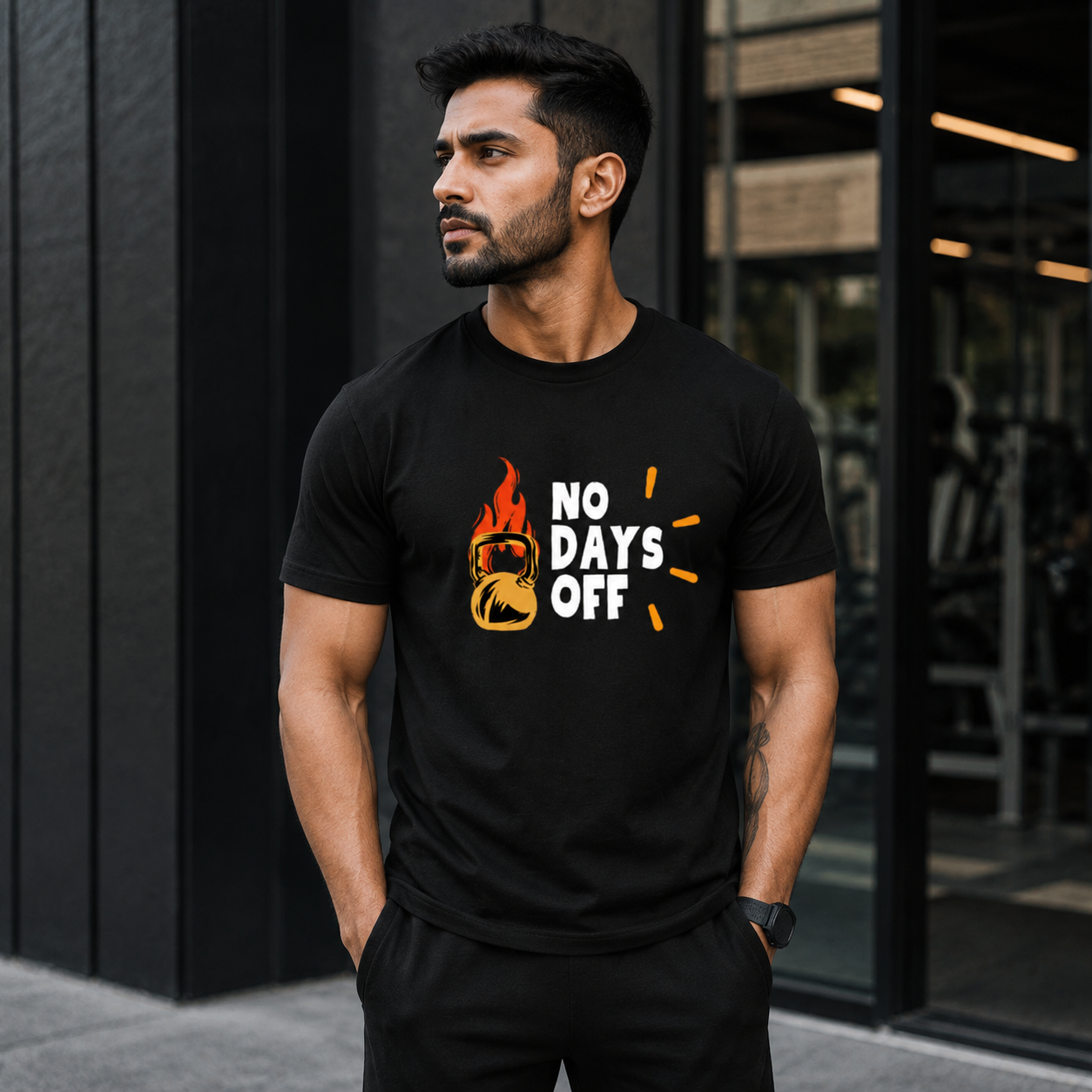 NO DAYS OFF – Unisex Classic Crew Neck Fitness T-Shirt