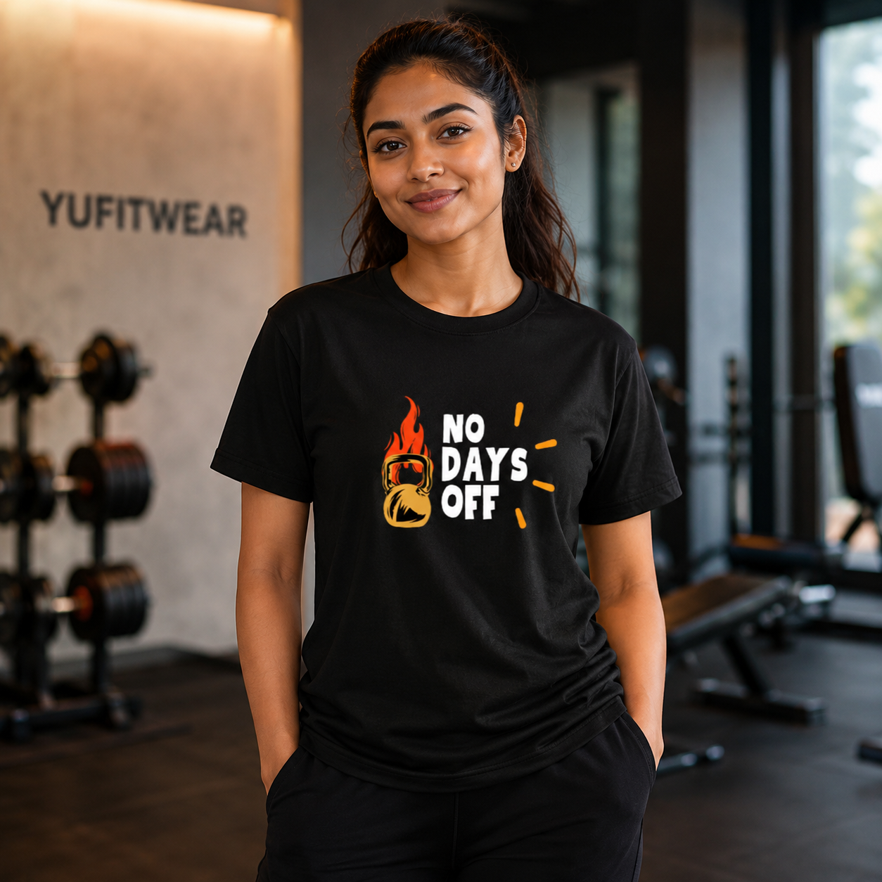 NO DAYS OFF – Unisex Classic Crew Neck Fitness T-Shirt