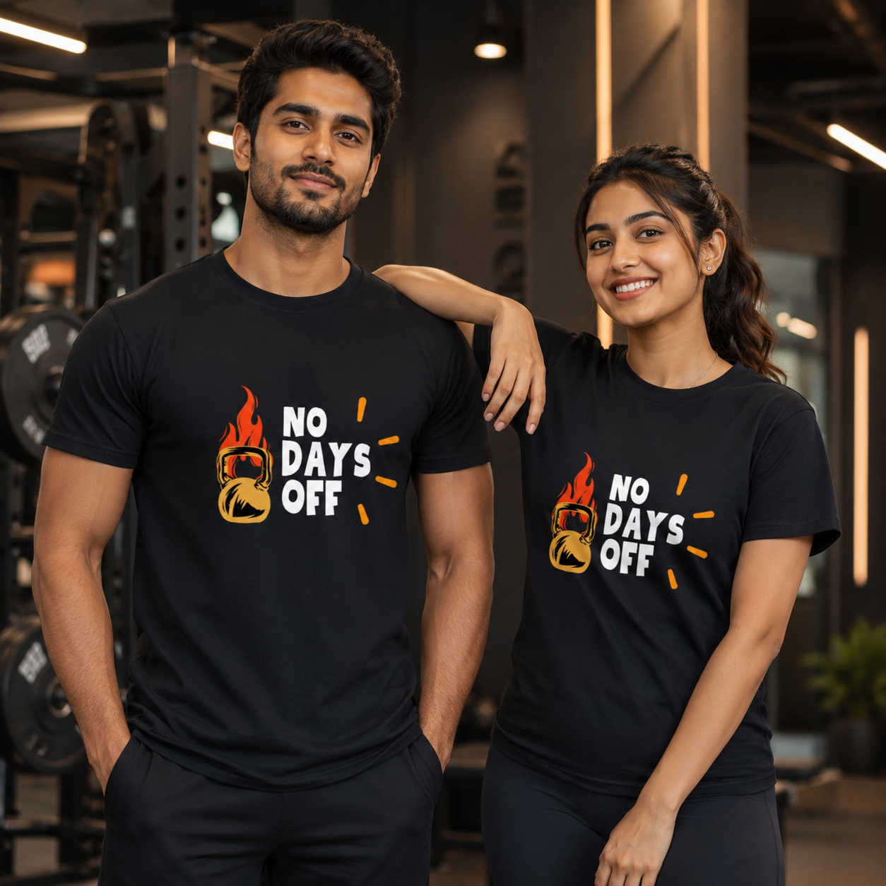 NO DAYS OFF – Unisex Classic Crew Neck Fitness T-Shirt