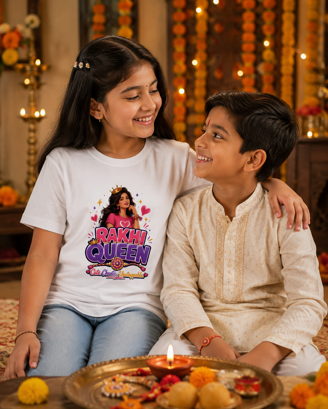 Rakhi Queen – Girl’s Crew Neck Rakhi T-Shirt