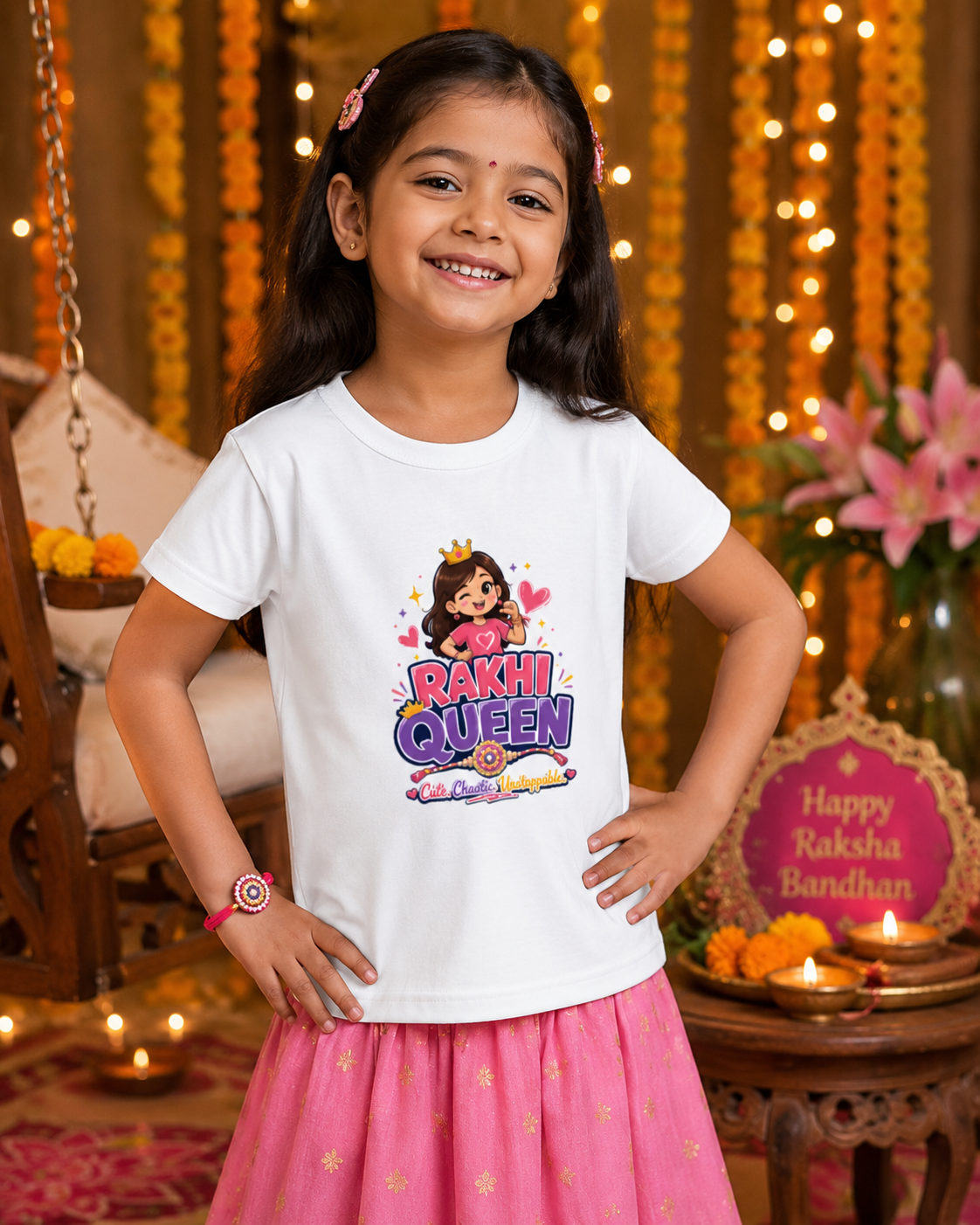 Rakhi Queen – Girl’s Crew Neck T-Shirt