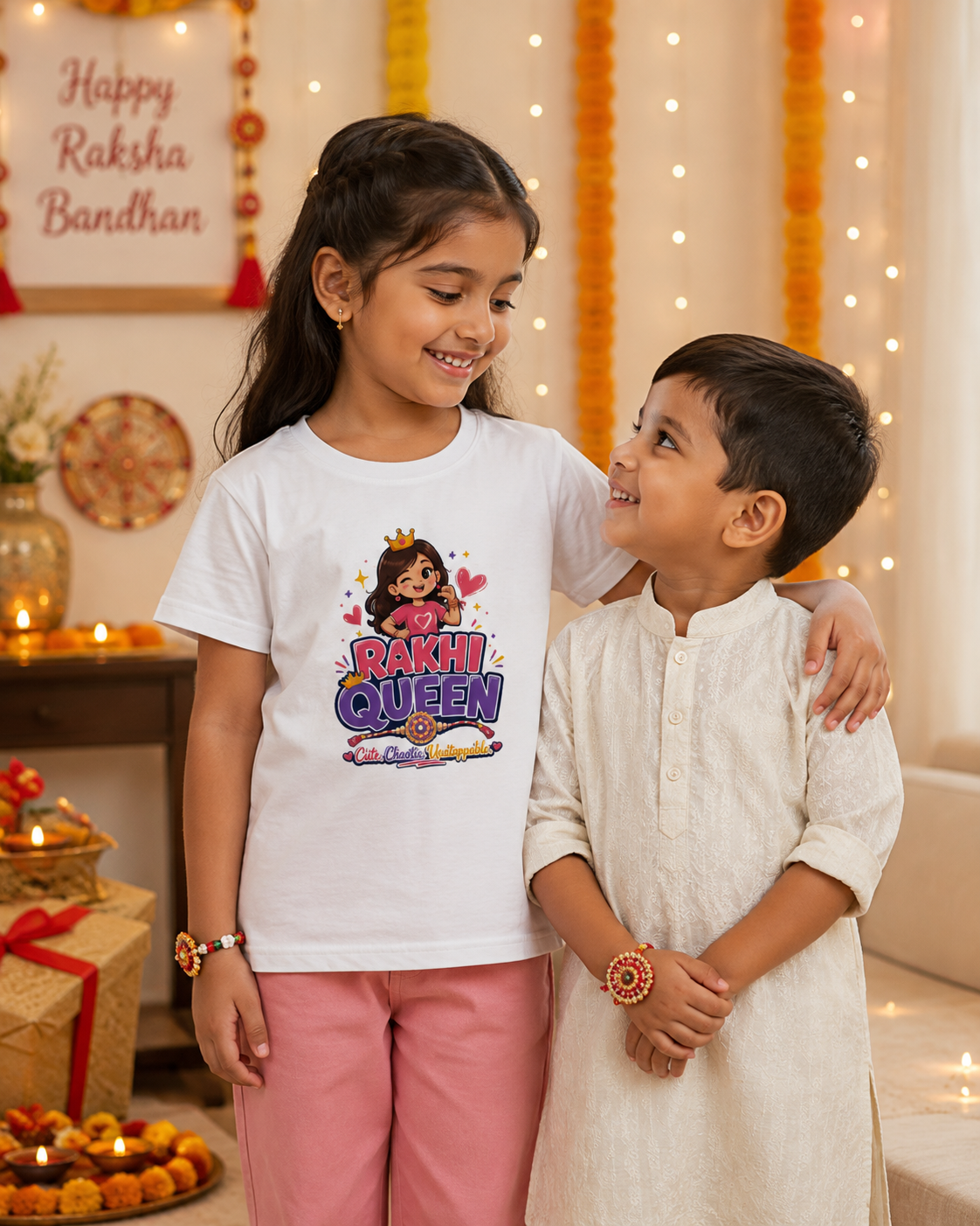 Rakhi Queen – Girl’s Crew Neck T-Shirt