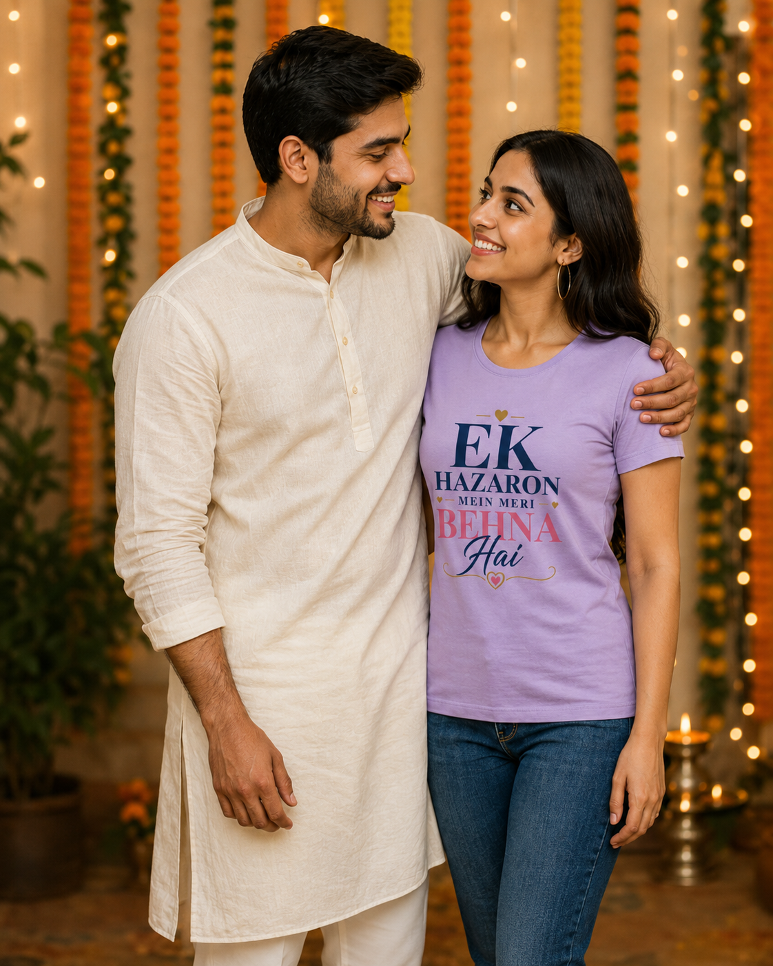 Ek Hazaron Mein Meri Behna Hai – Women’s Crew Neck Rakhi T-Shirt