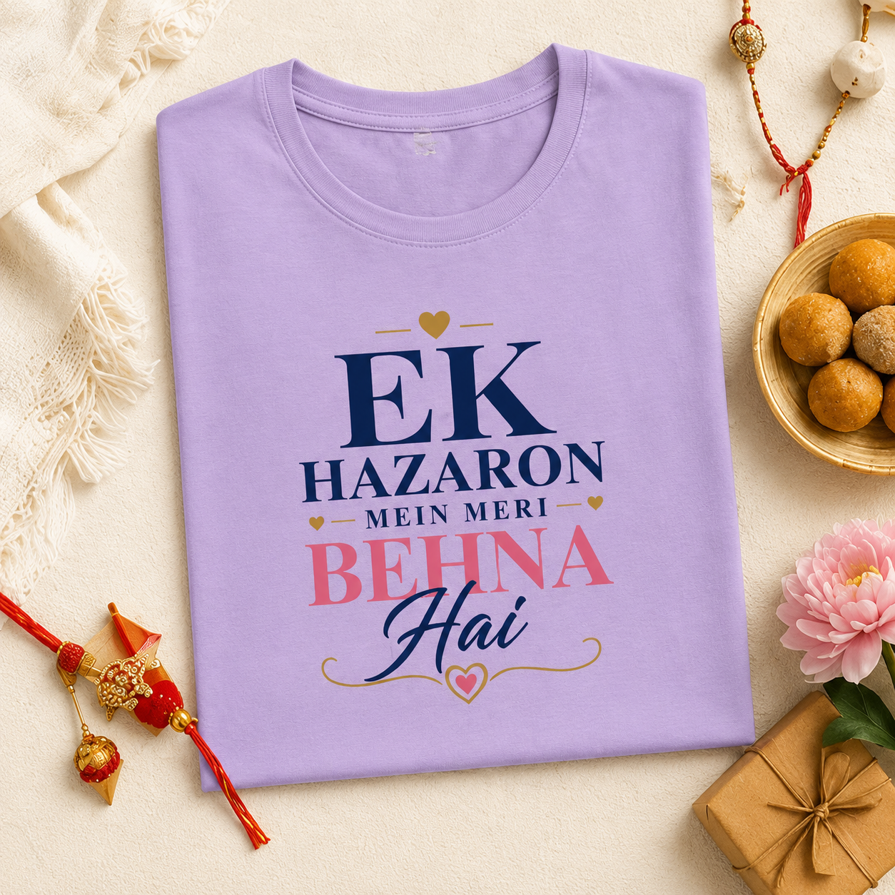 Ek Hazaron Mein Meri Behna Hai – Women’s Crew Neck Rakhi T-Shirt