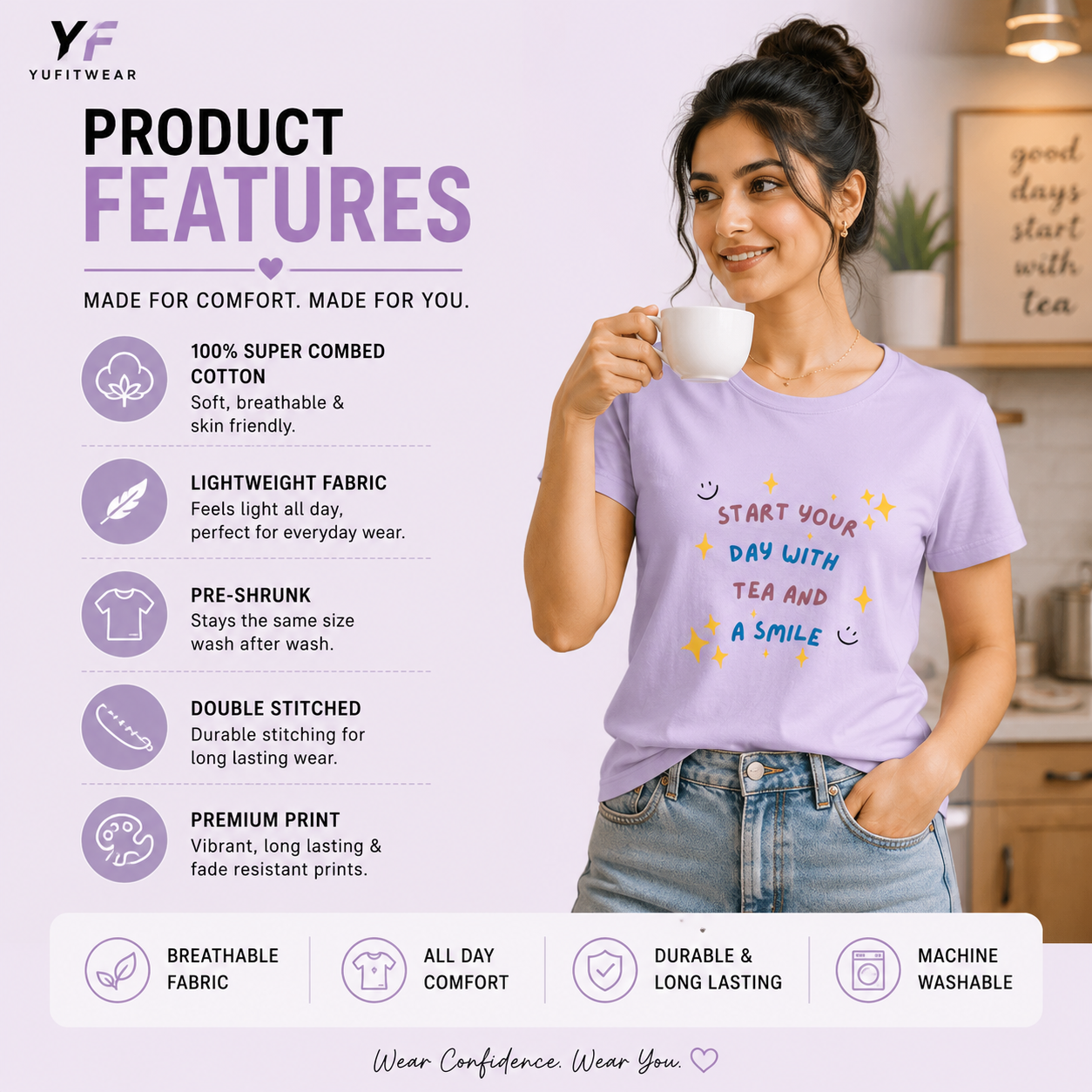 Tea & Smile- Women's Classic T-Shirt