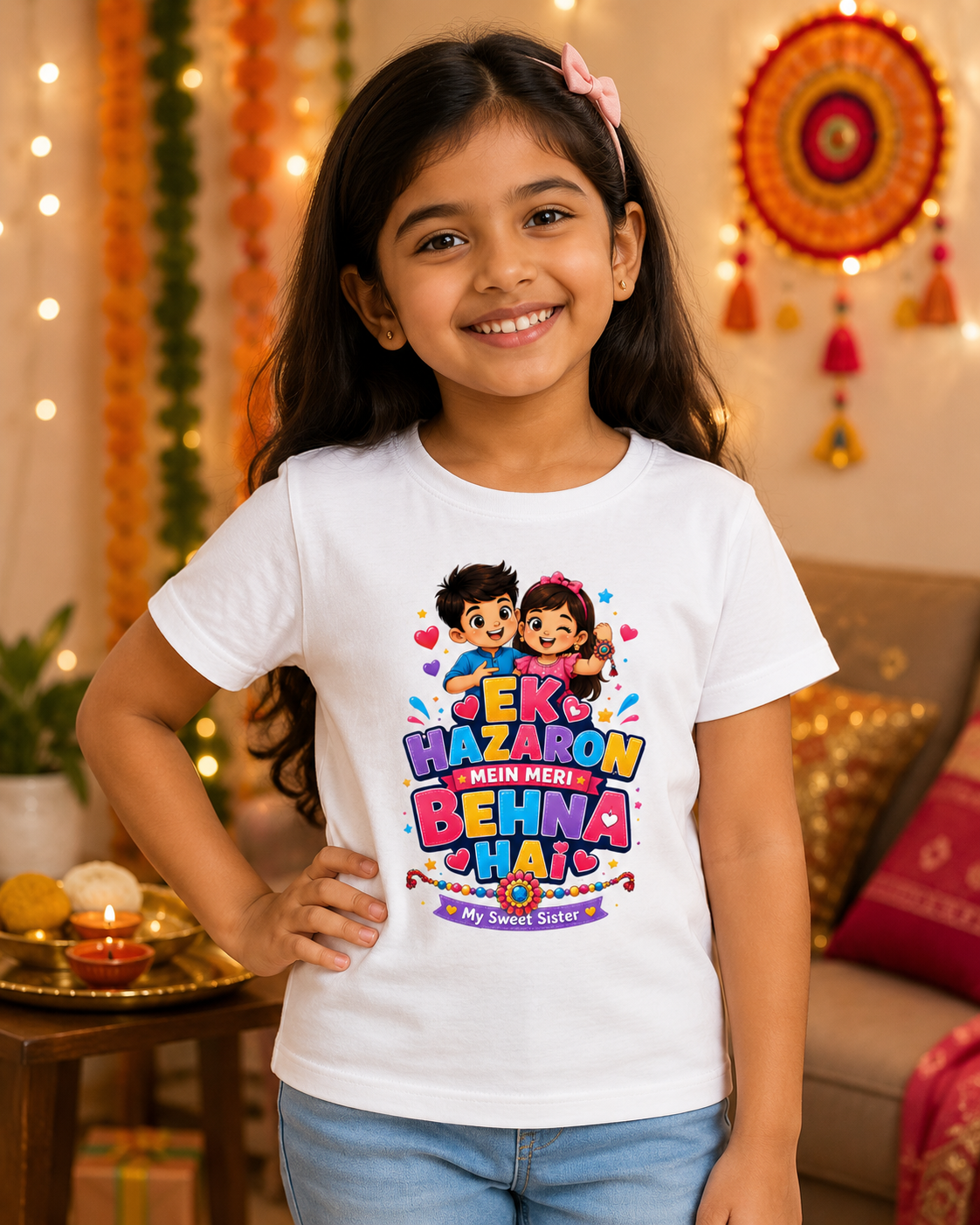 Ek Hazaron Mein Meri Behna Hai – Girl’s Crew Neck T-Shirt