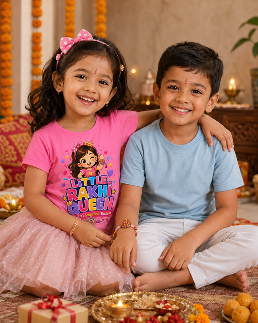 Little Rakhi Queen – Girl’s Crew Neck T-Shirt