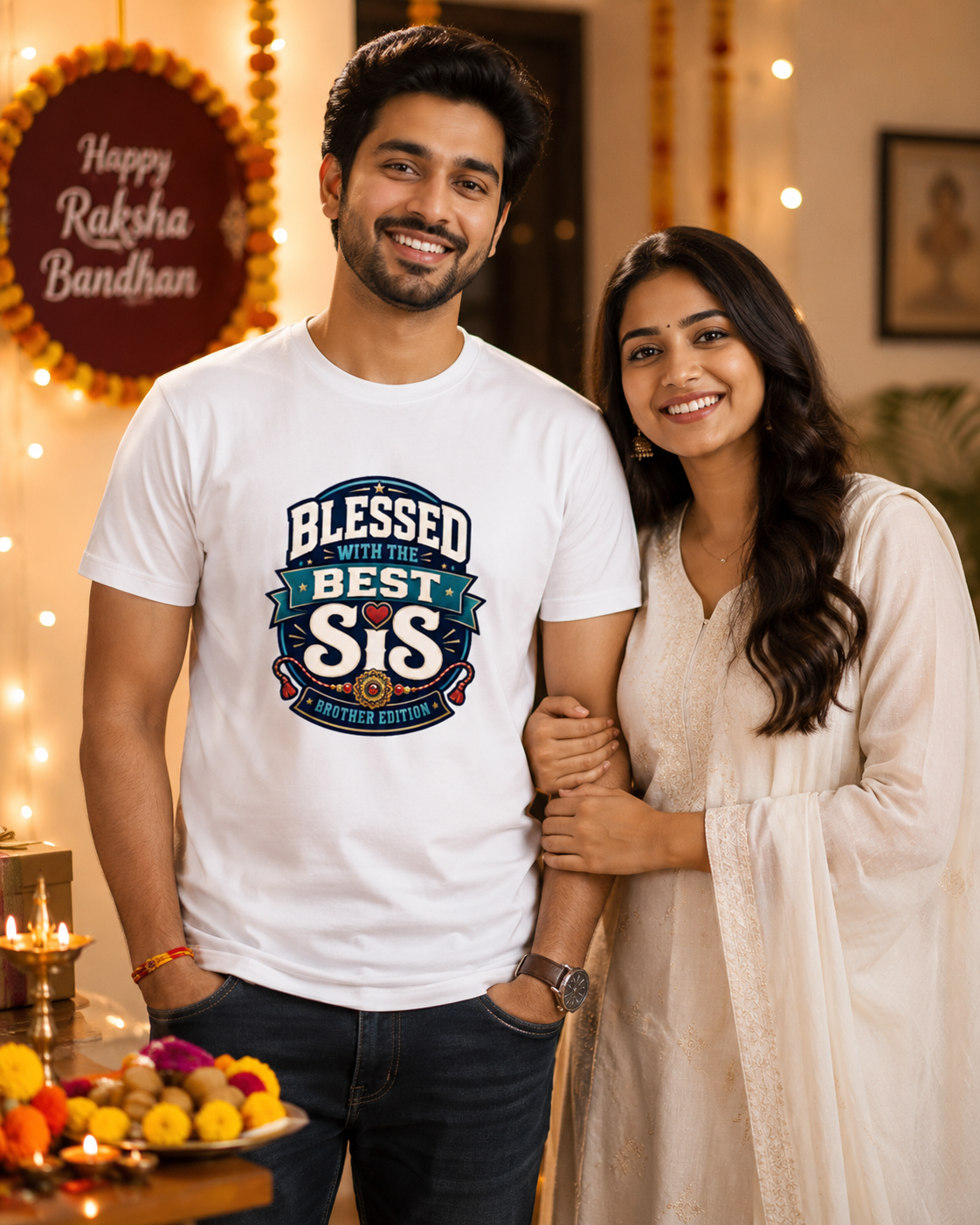 Blessed with the Best Sis – Unisex Classic Rakhi T-Shirt