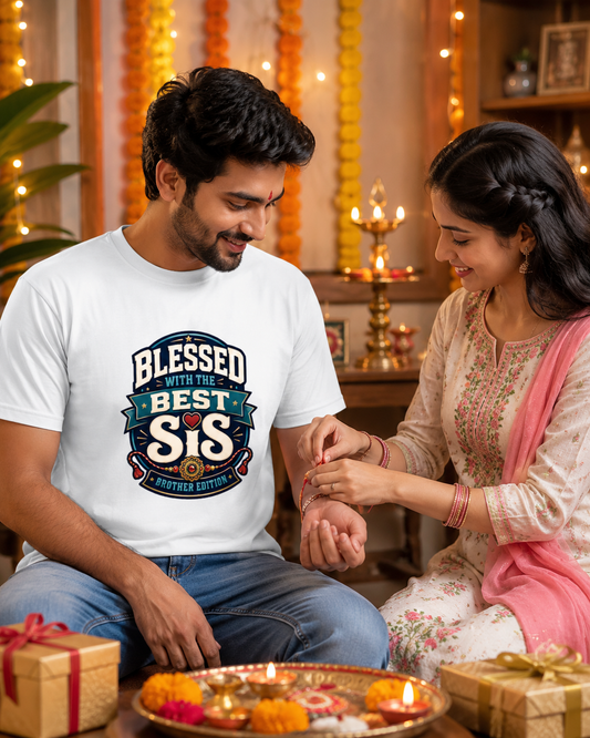 Blessed with the Best Sis – Unisex Classic Rakhi T-Shirt