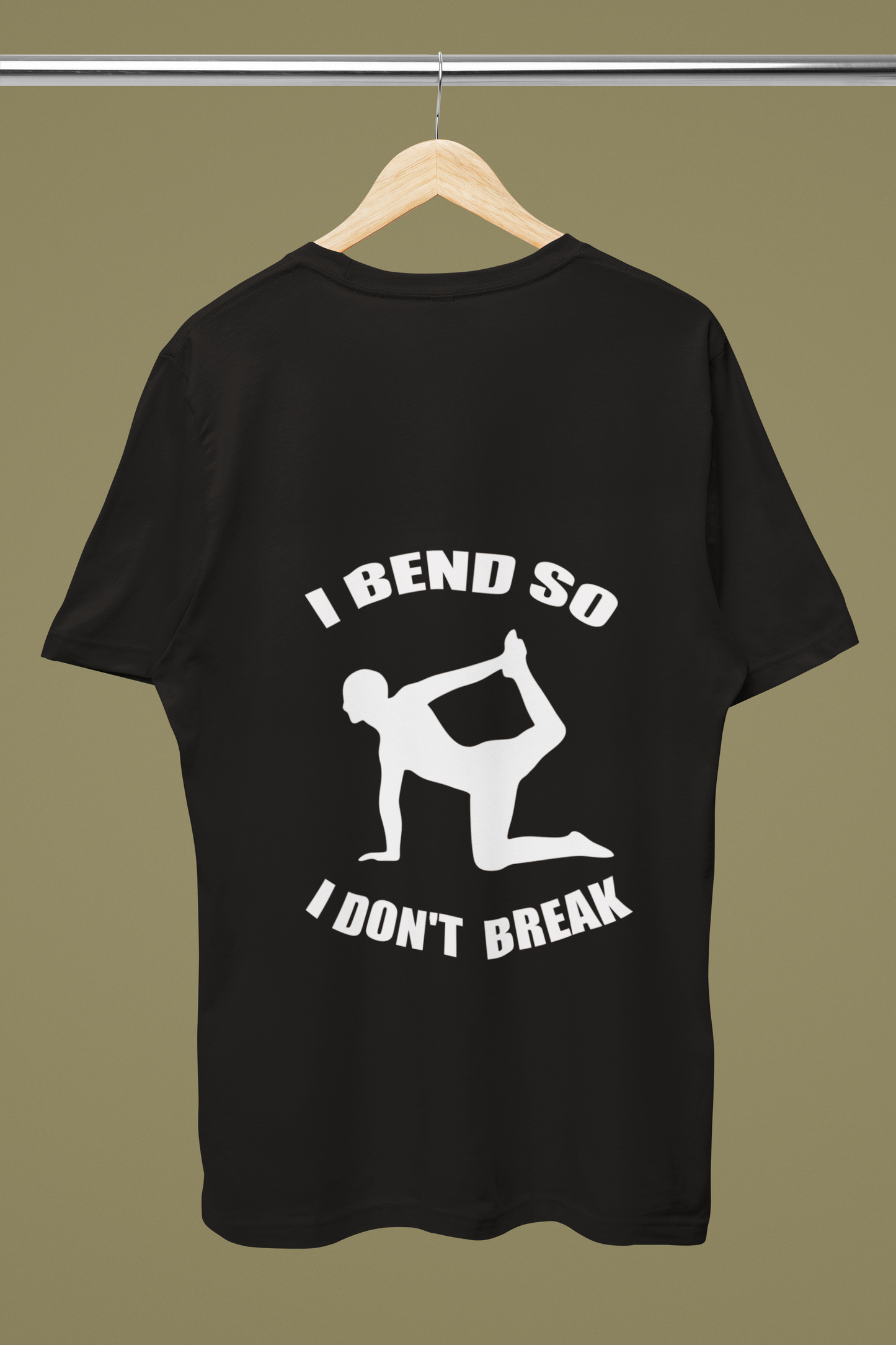 "I BEND SO I DON'T BREAK"-Male Round Neck Half Sleeve Classic T-shirt for Yoga Lovers
