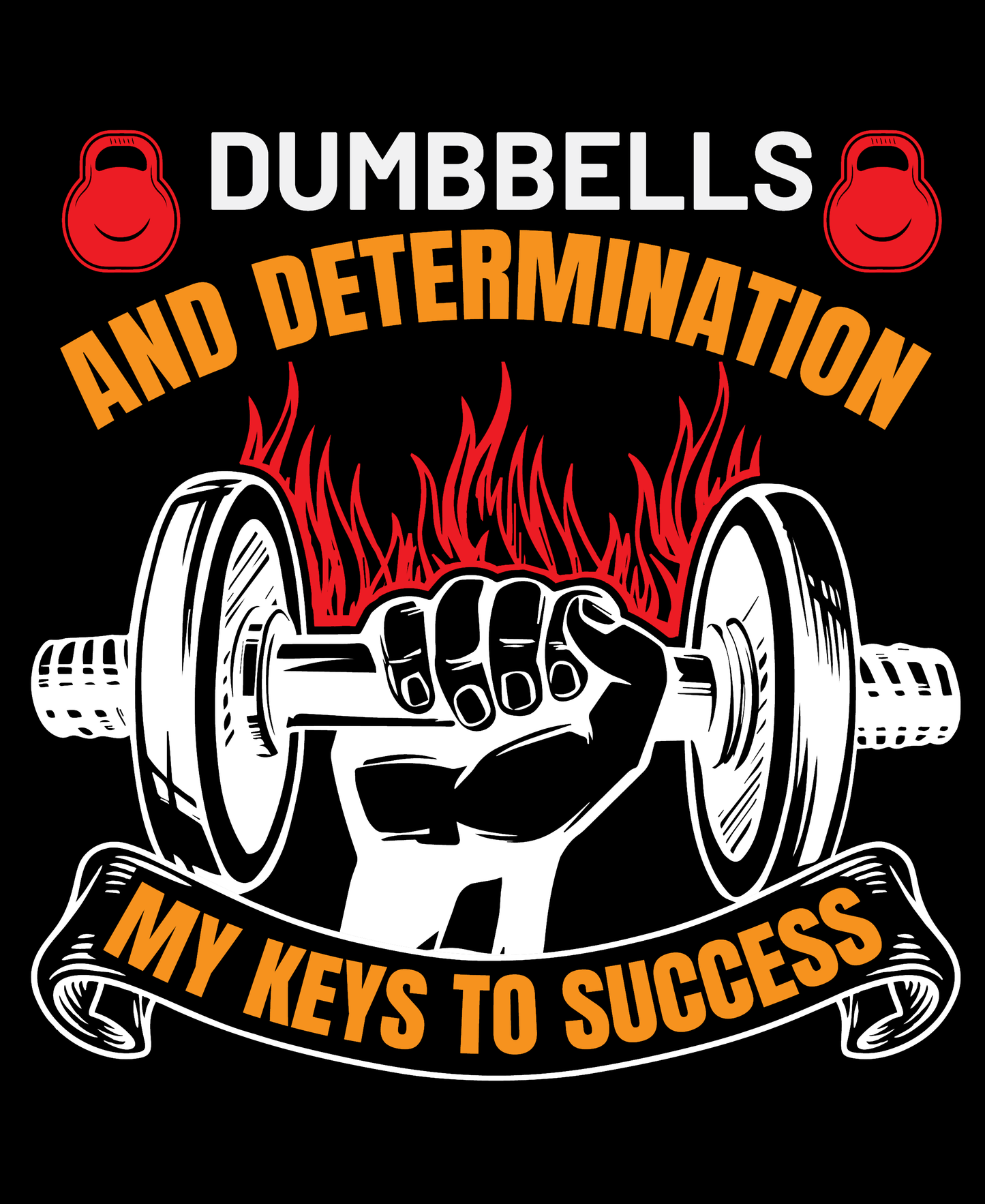Dumbbells and Determination – Premium Unisex Cotton T-Shirt