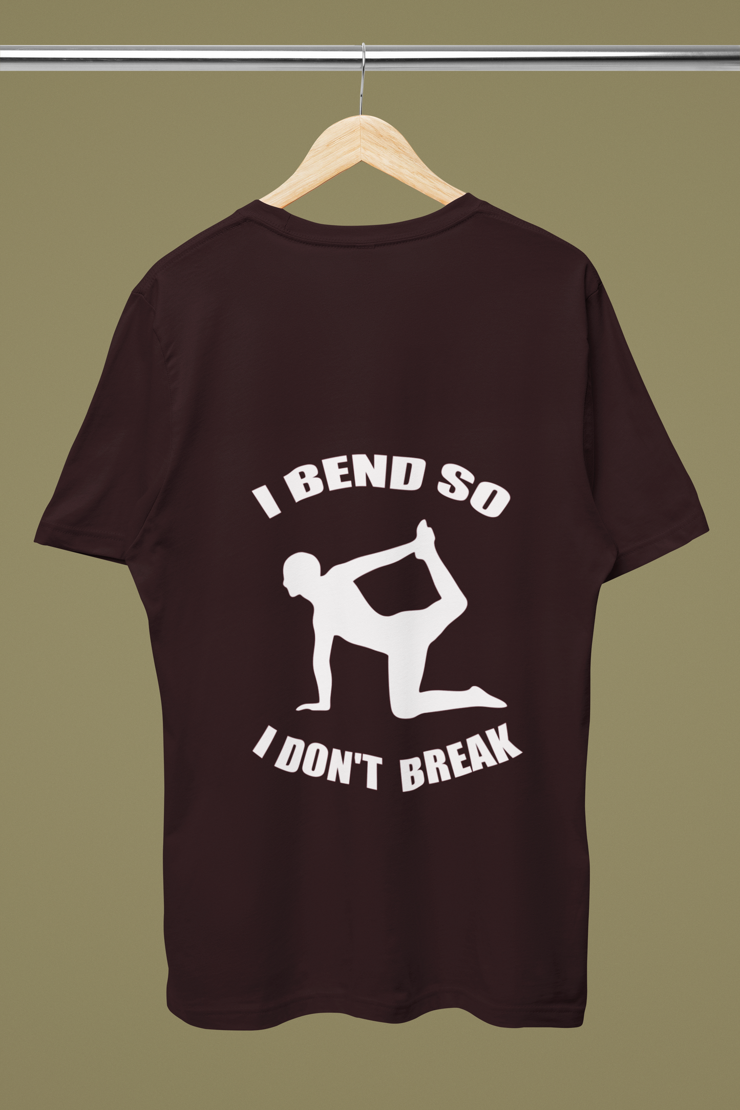 "I BEND SO I DON'T BREAK"-Male Round Neck Half Sleeve Classic T-shirt for Yoga Lovers