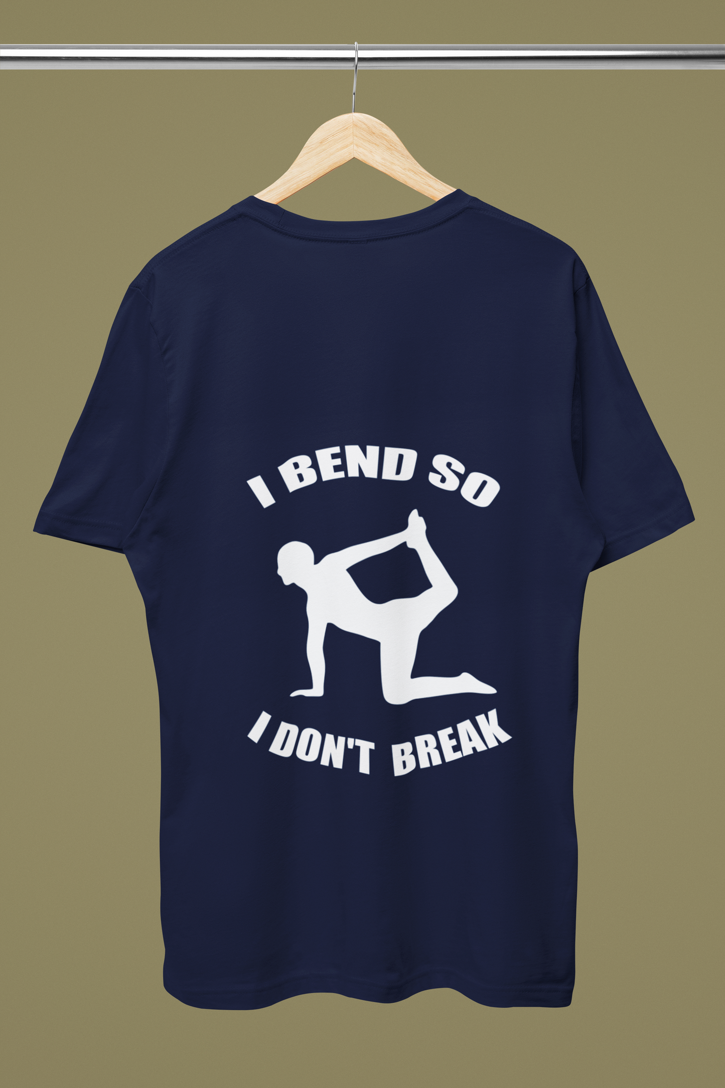 "I BEND SO I DON'T BREAK"-Male Round Neck Half Sleeve Classic T-shirt for Yoga Lovers