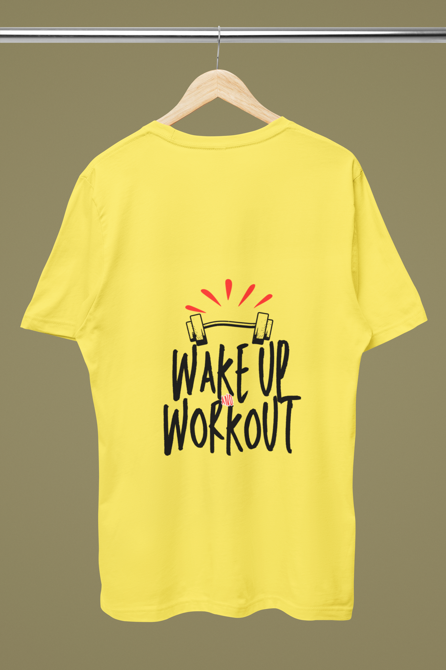 WAKEUP AND WORKOUT - Male Male Round Neck Half Sleeve Classic
