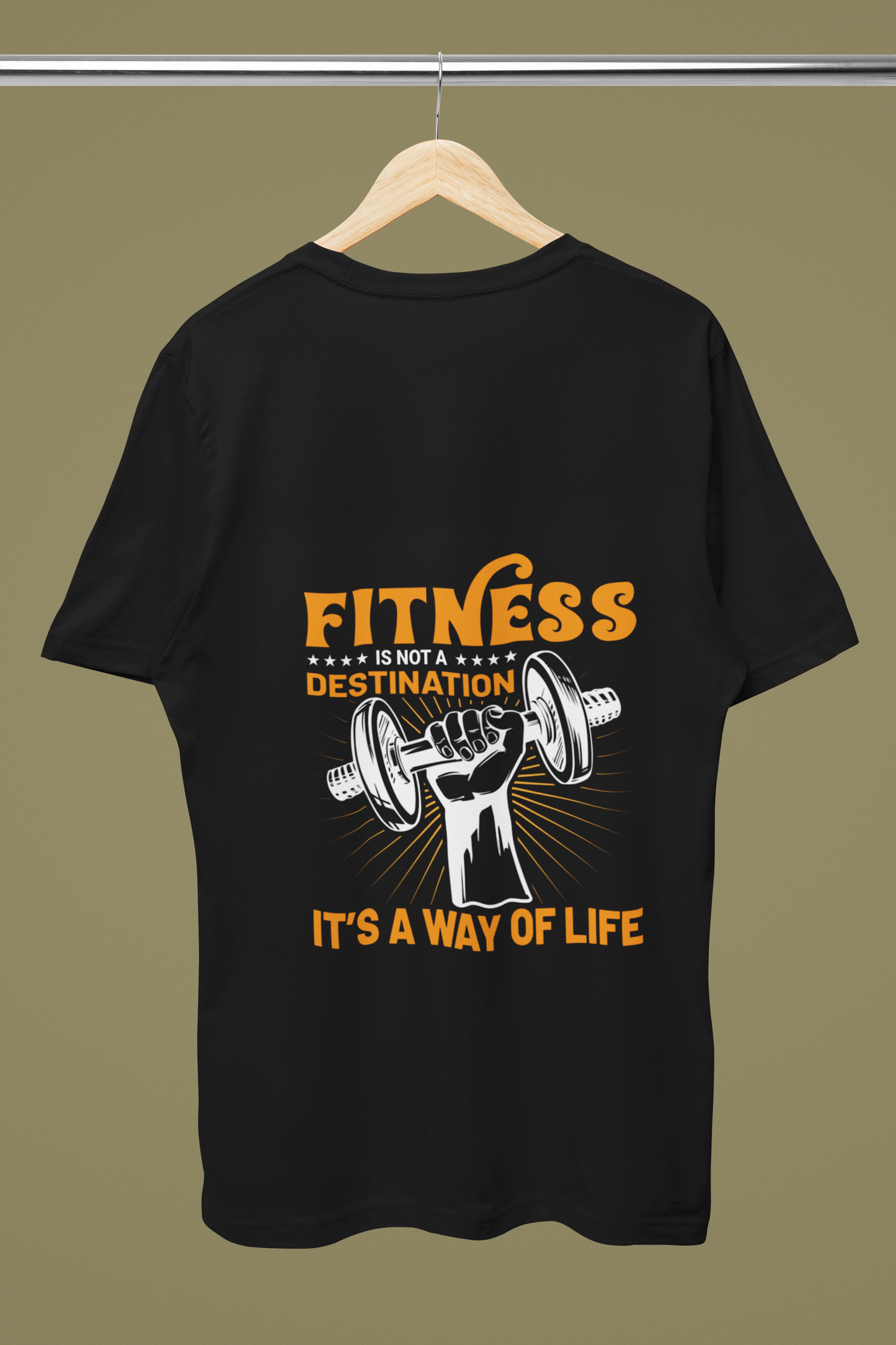 "FITNESS IS NOT A DESTINATION"- Male Round Neck Half Sleeve Classic T-shirt