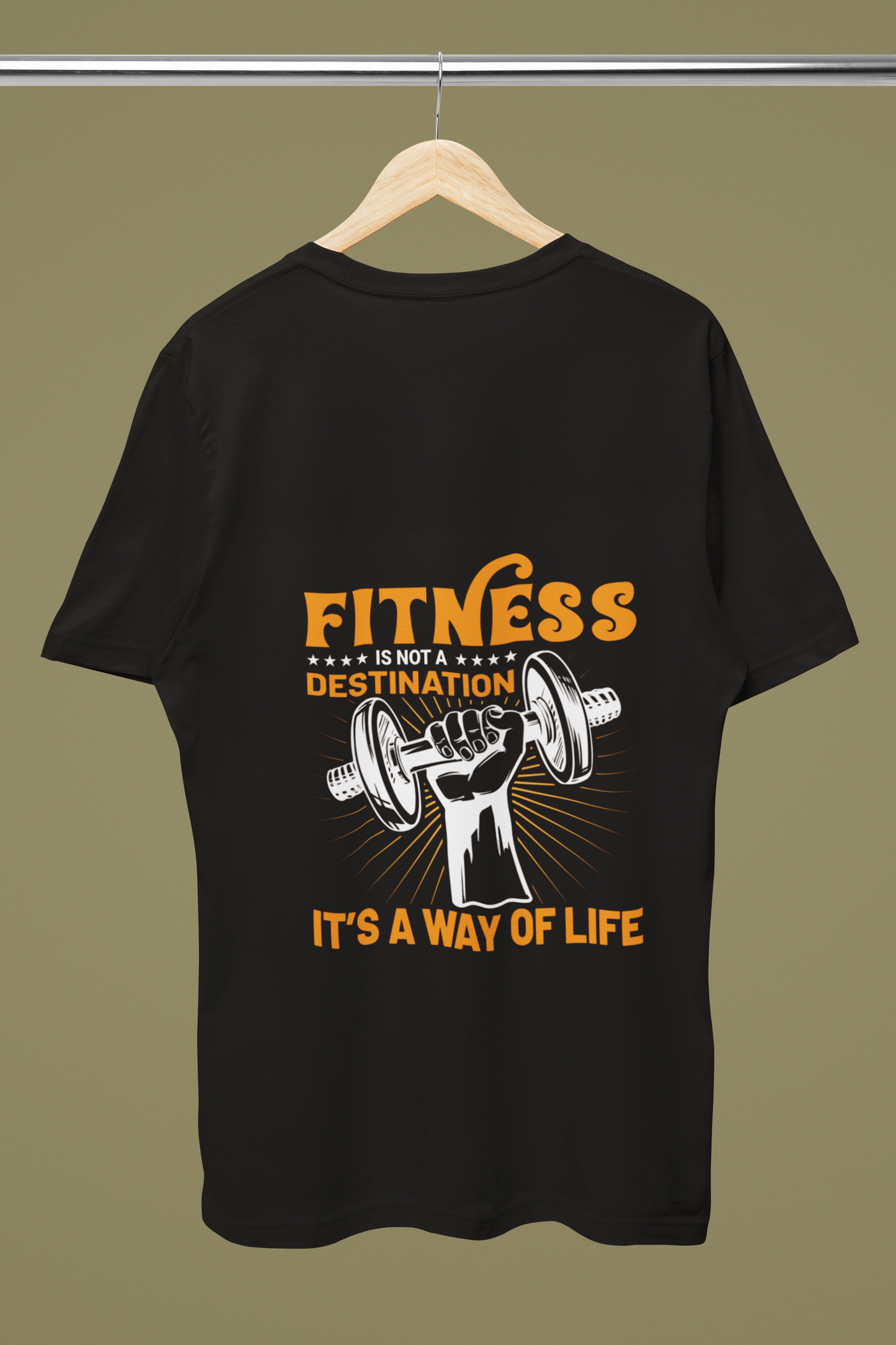 "FITNESS IS NOT A DESTINATION"- Male Round Neck Half Sleeve Classic T-shirt